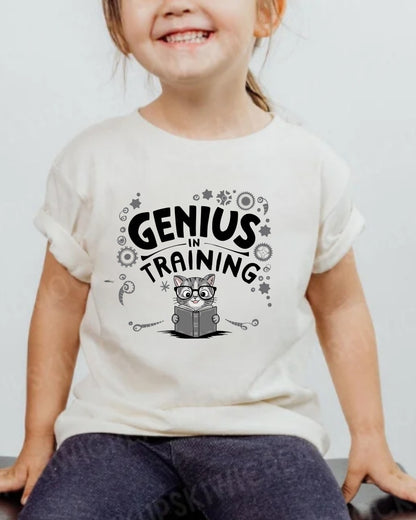 Genius In Training Kids Heavy Cotton T-Shirt