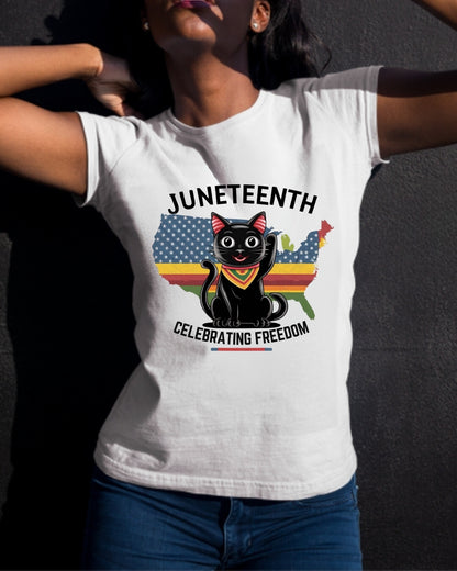 Juneteenth Celebrating Freedom Juneteenth Black History Proud Afro Cotton Tee