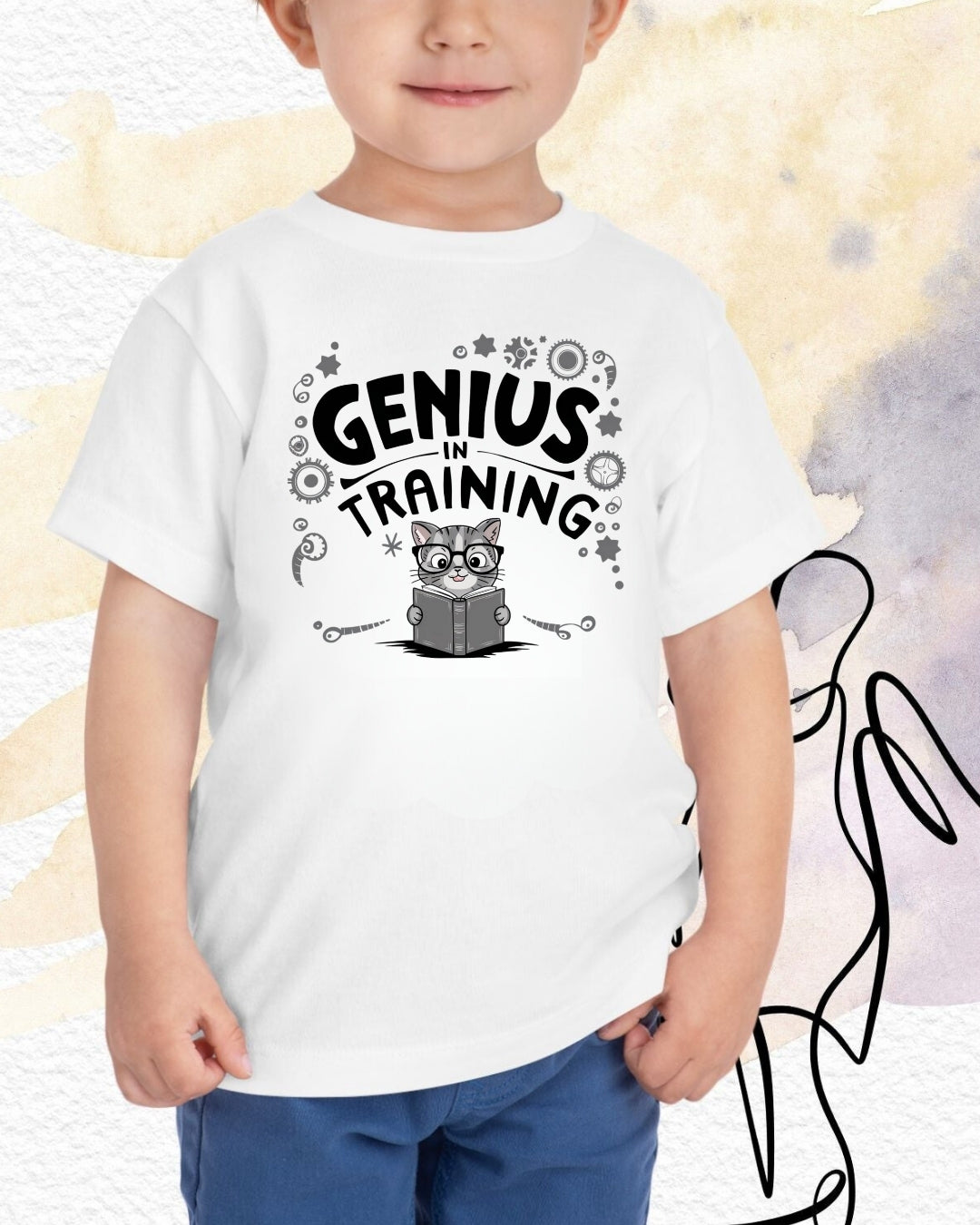 Genius In Training Kids Heavy Cotton T-Shirt