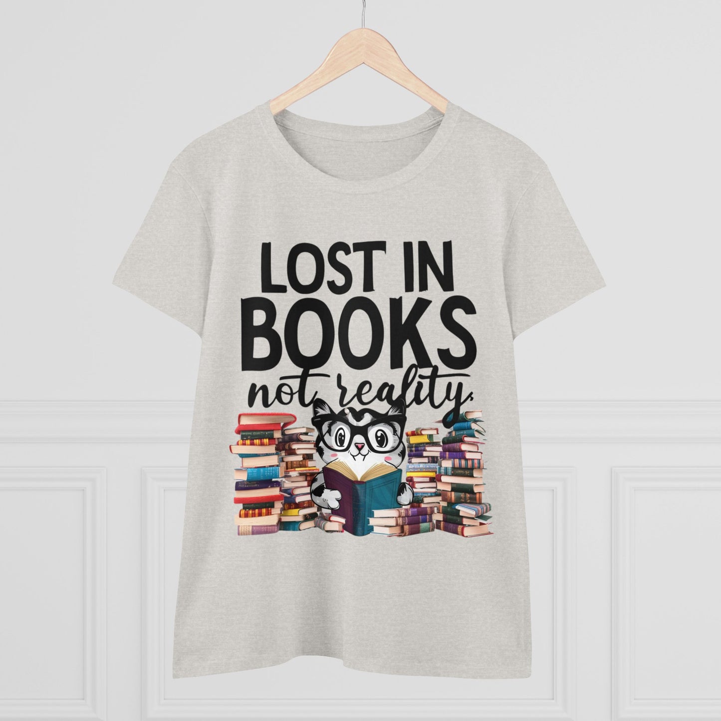 Lost In Book Not Reality Women Cotton Tshirt