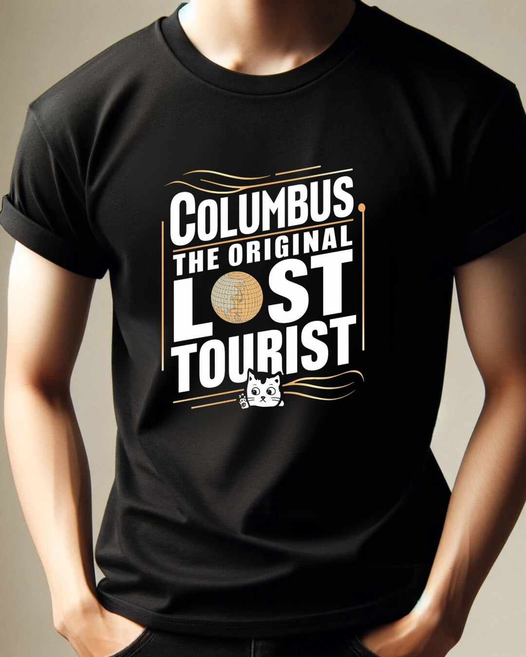 Columbus The Original Lost Tourist Cotton T-Shirts