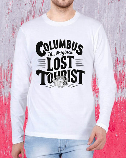 Columbus The Original Lost Tourist Cotton Long Sleeve Tshirt