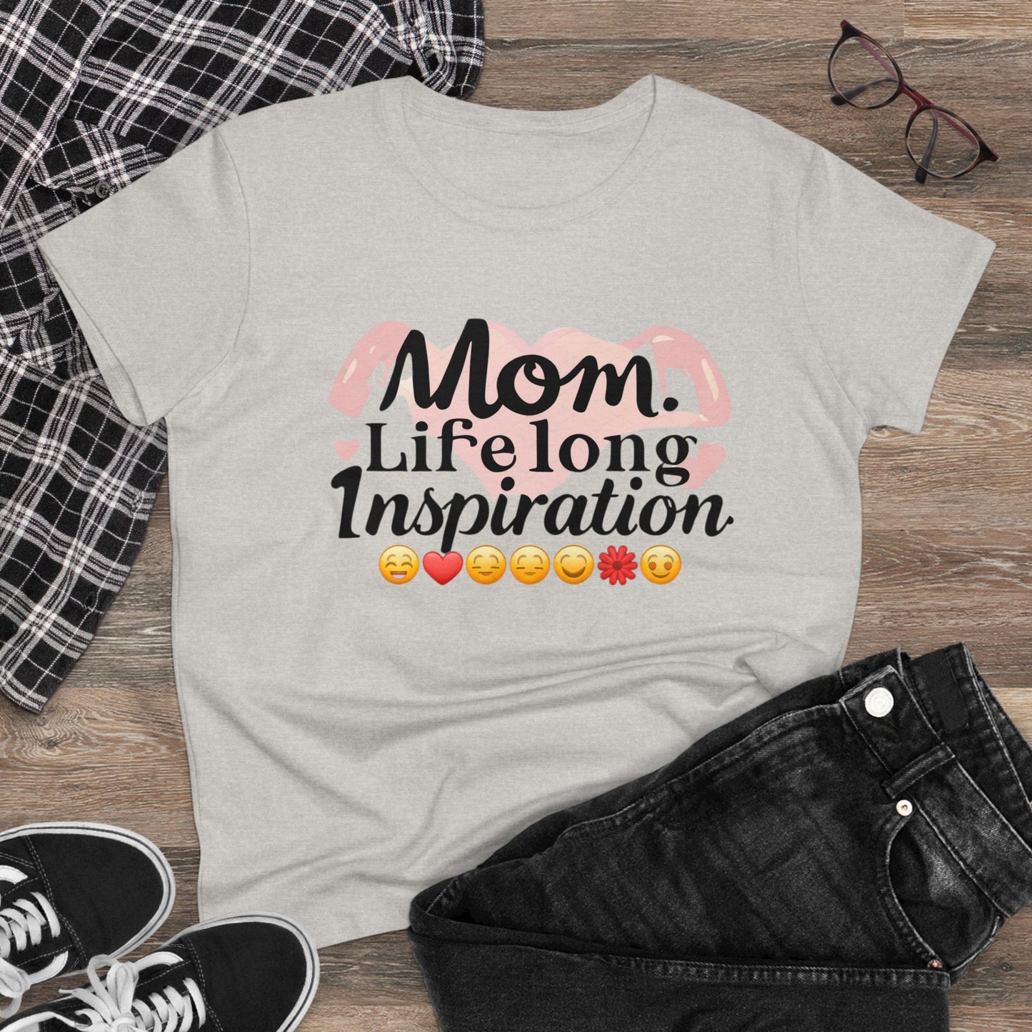 Mom Life Long Inspiration Women Cotton Tshirt