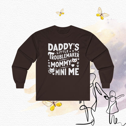 Daddy Little Troublemaker Cotton Long Sleeve Tshirt