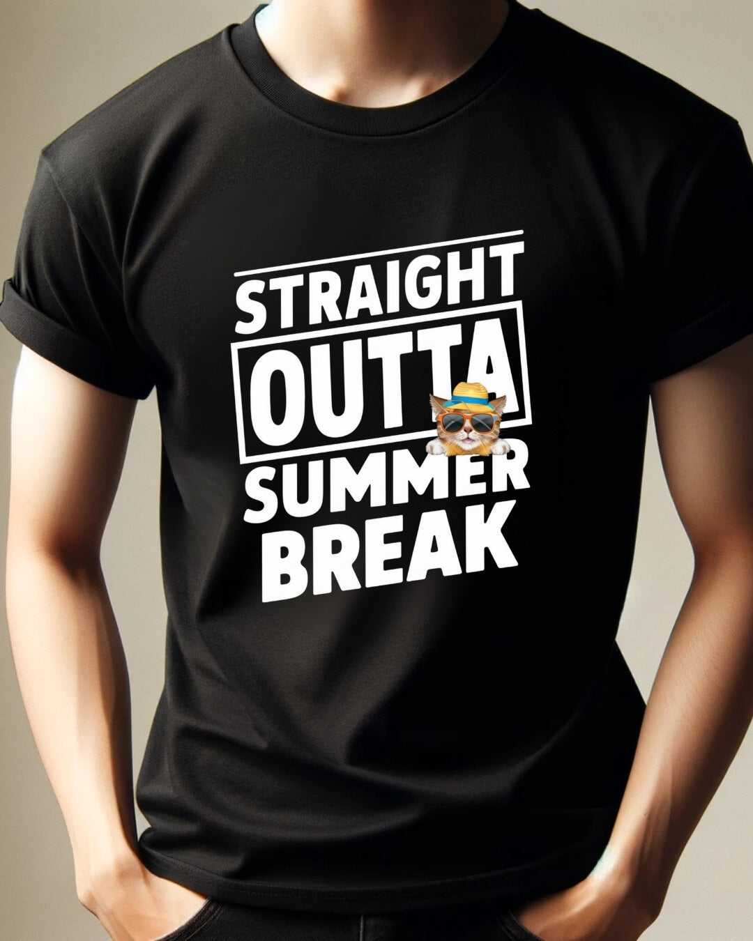 Straight Outta Summer Breaks Cotton T-Shirt