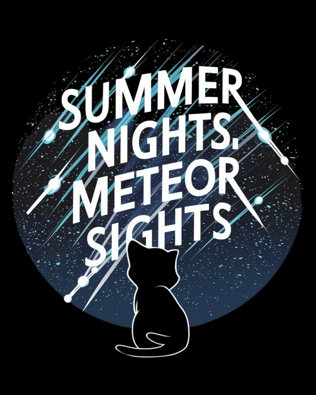 Starry Night Summer Night Metor Sights Cotton T-Shirt