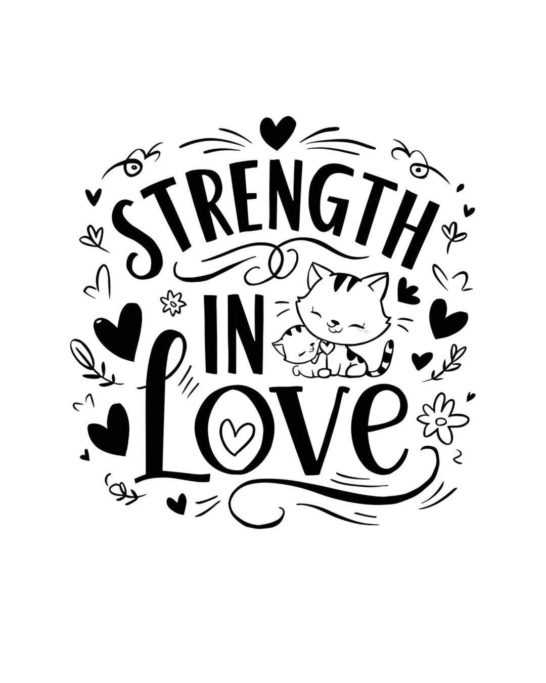 Strength In Love Cat Mom  Cotton T-Shirt