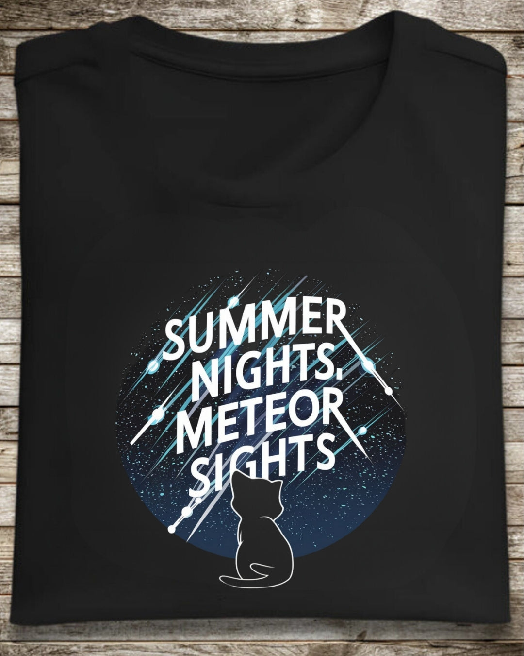 Starry Night Summer Night Metor Sights Cotton T-Shirt