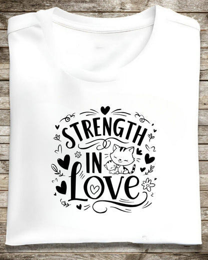 Strength In Love Cat Mom  Cotton T-Shirt