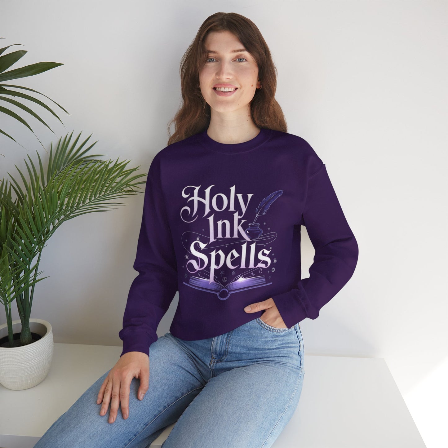 Holy Ink Spells Ultra Cotton Crewneck Sweatshirt