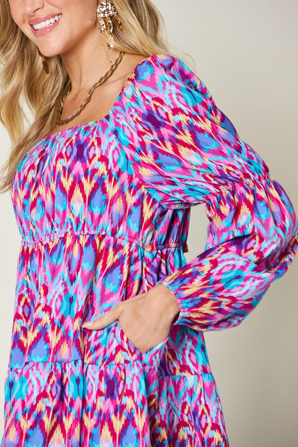 Printed Long Sleeve Dress