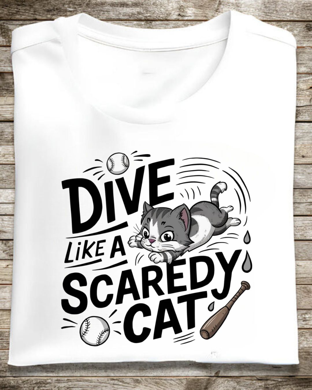 Dive Like Scaredy Cat Cotton Men Tshirt