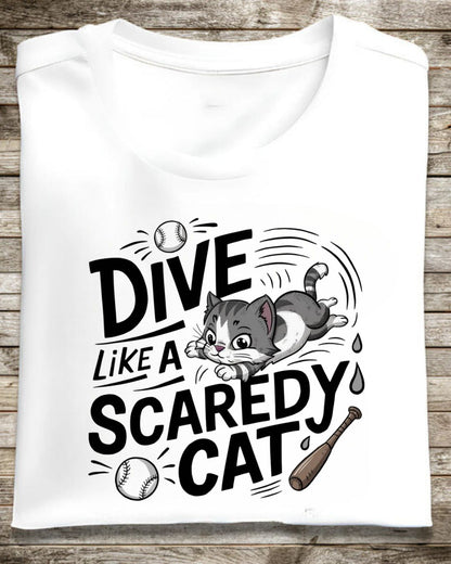 Dive Like Scaredy Cat Cotton Men Tshirt