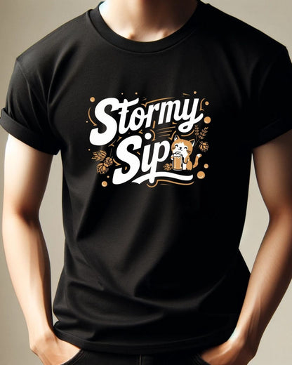 Stormy Sip Cotton Tshirt