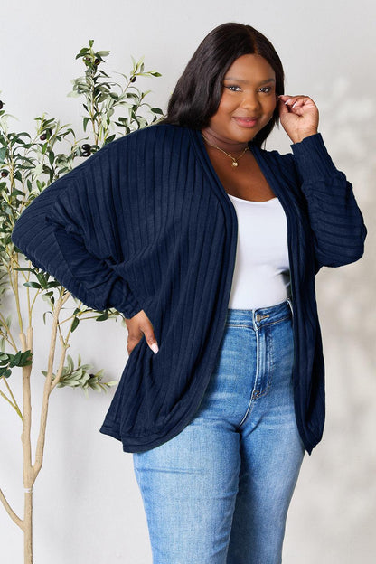 Long Sleeve Ribbed Cocoon Cardigan