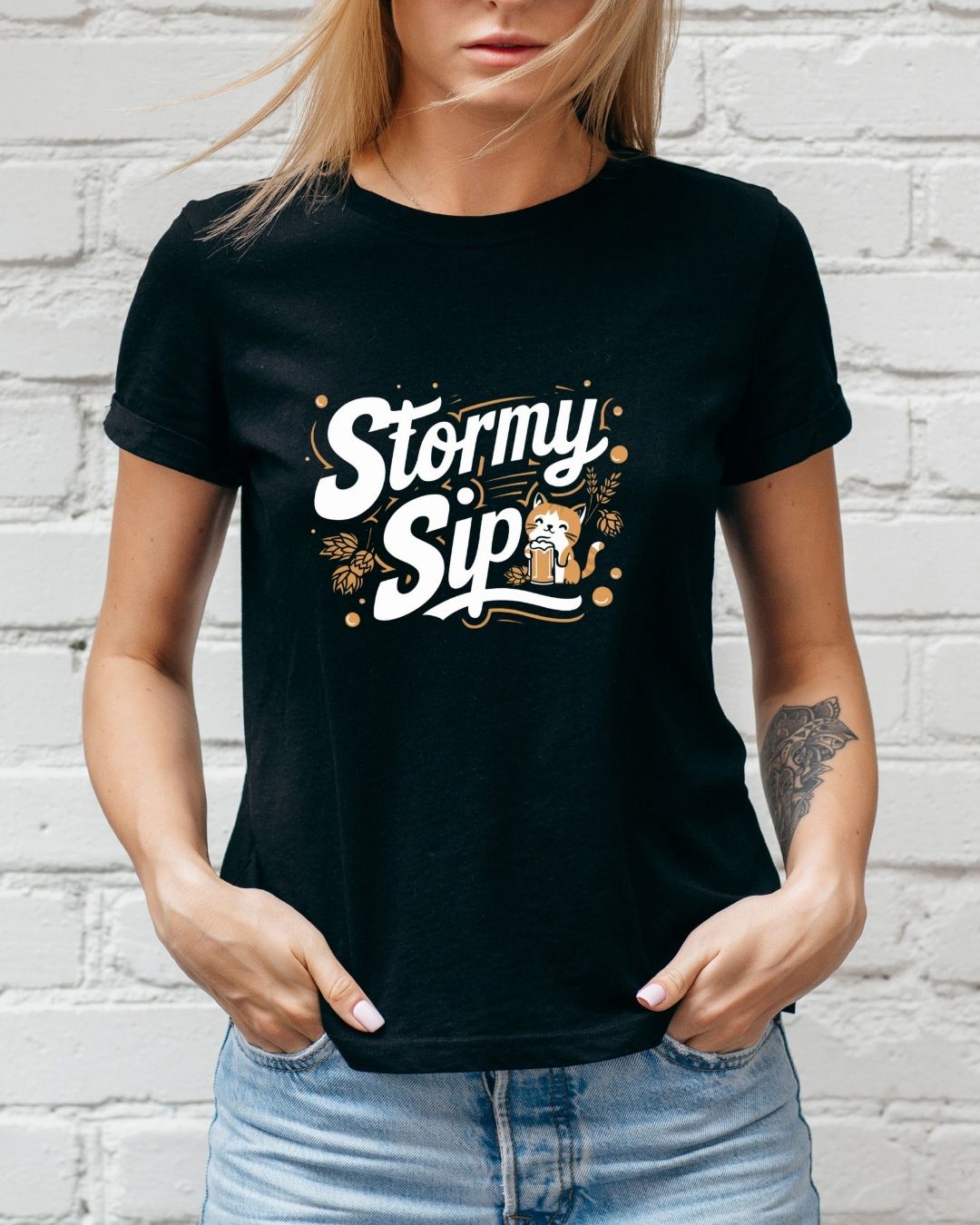 Stormy Sip Cotton Tshirt