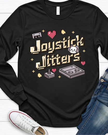 Joystick Jitters Vintage Retro Video Games Cotton Long Sleeve Tshirt