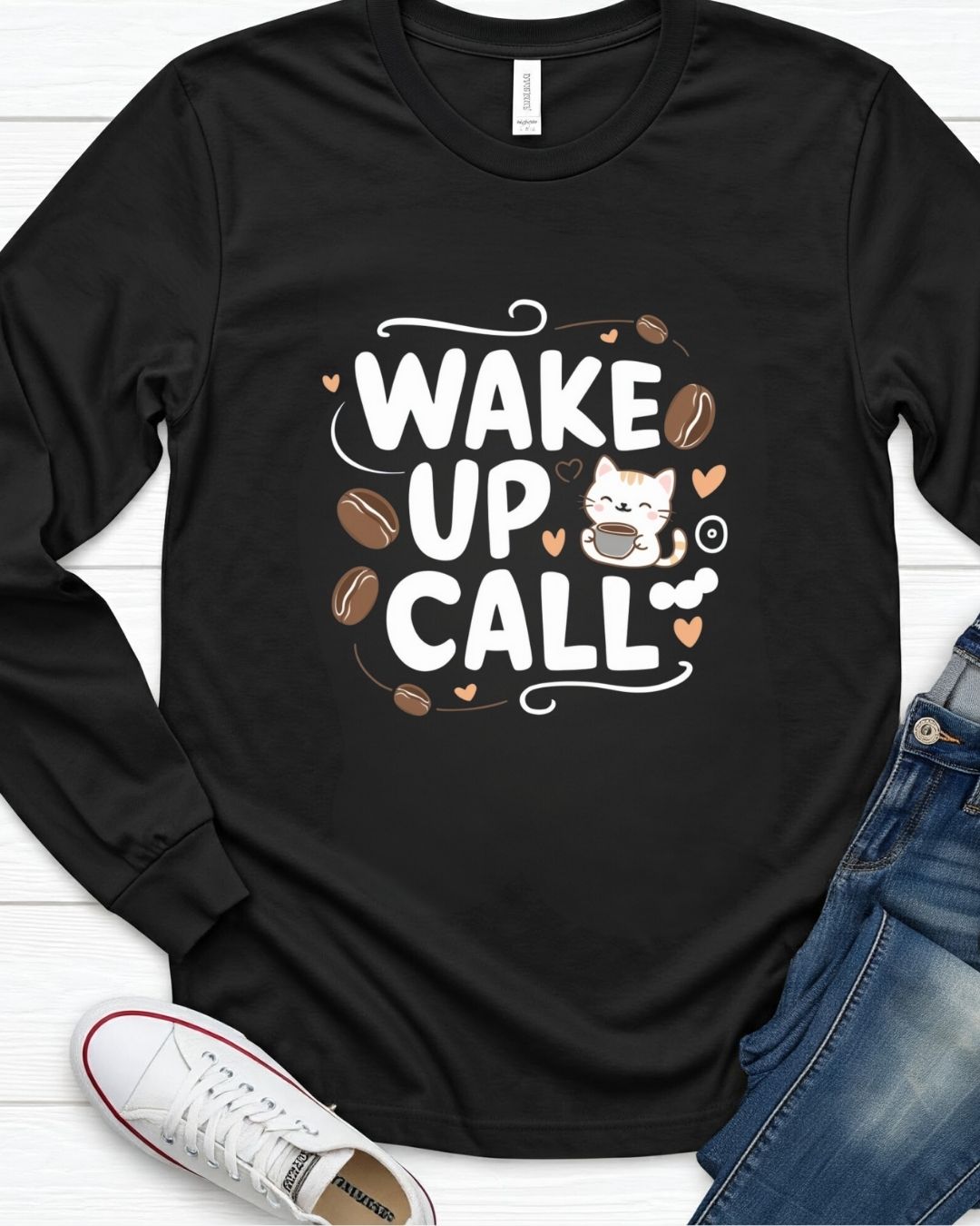 Wake Up Call Cotton Long Sleeve Tshirt