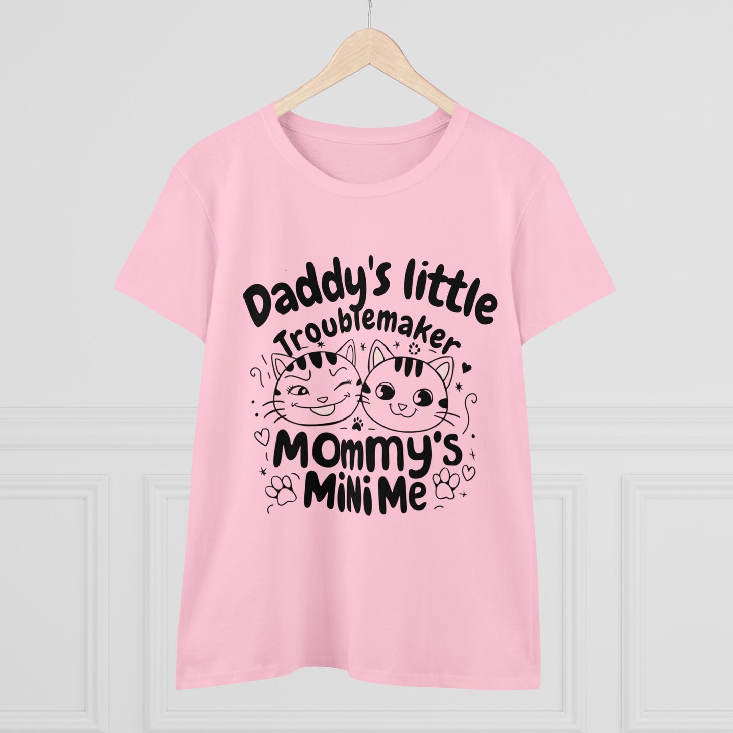 Daddy Little Troublemaker Mommy's Mini Me Women Cotton Tshirt