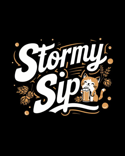 Stormy Sips Cotton T-Shirt