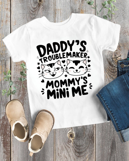 Daddy Little Troublemaker Toddler Cotton T-Shirts