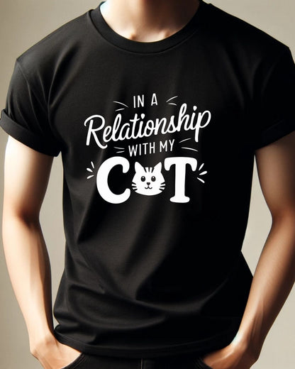 In a Relationship with Cat Cotton Tshirt