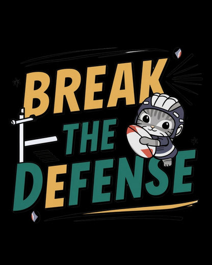 Break The Defence Rugby Heavy Unisex Cotton Crewneck Sweatshirt