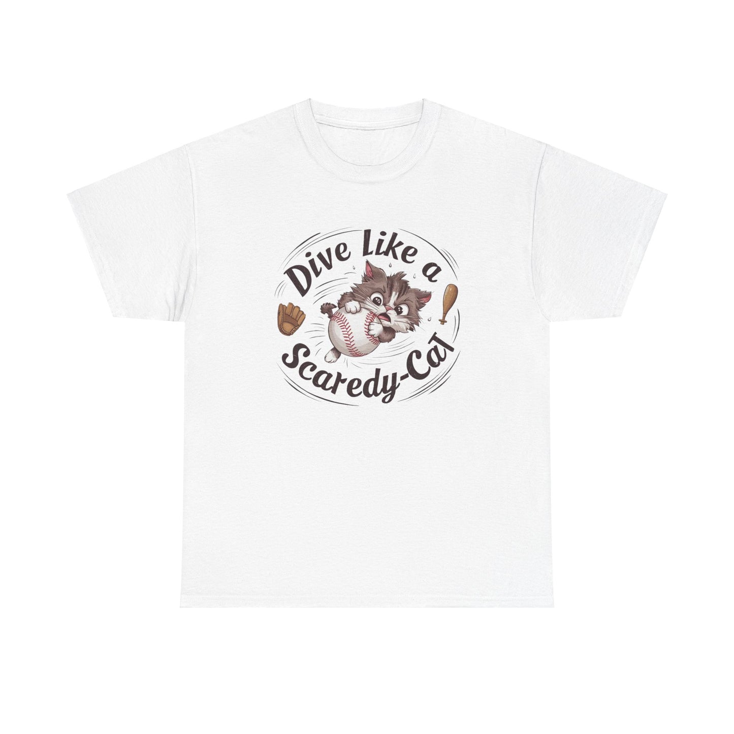 Dive Like Scaredy Cat  Baseball Cotton T-Shirts