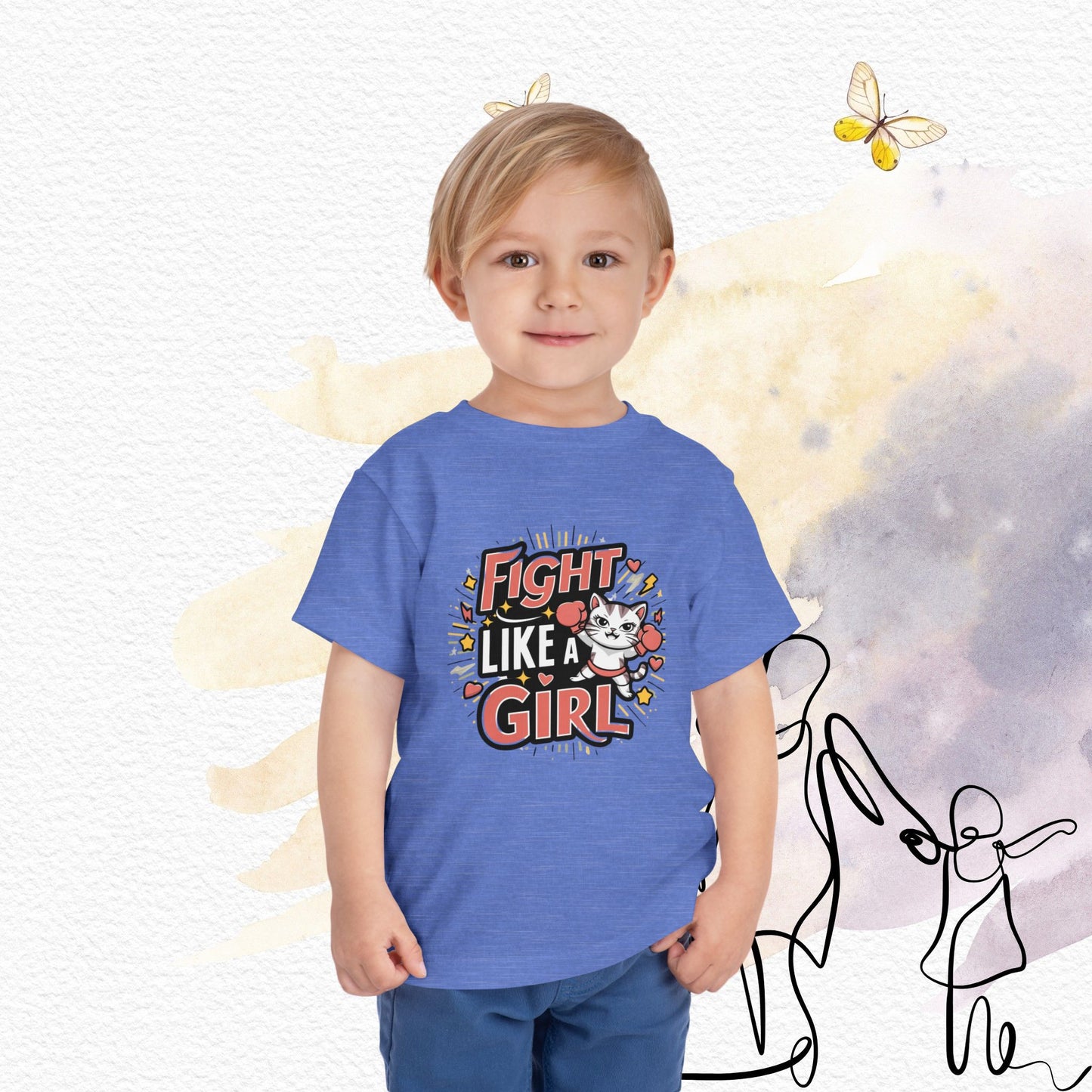 Fight Like Girl Toddler Cotton T-Shirts