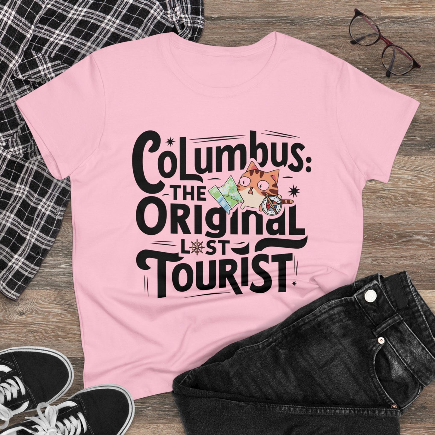 Columbus The Original Lost Tourist Cotton Women Tshirt