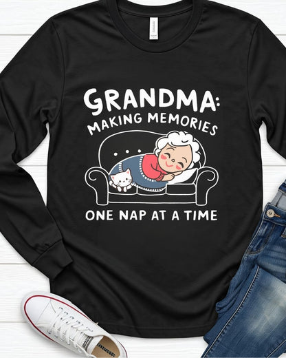 Grandma Making Memory Cotton Long Sleeve Tshirt