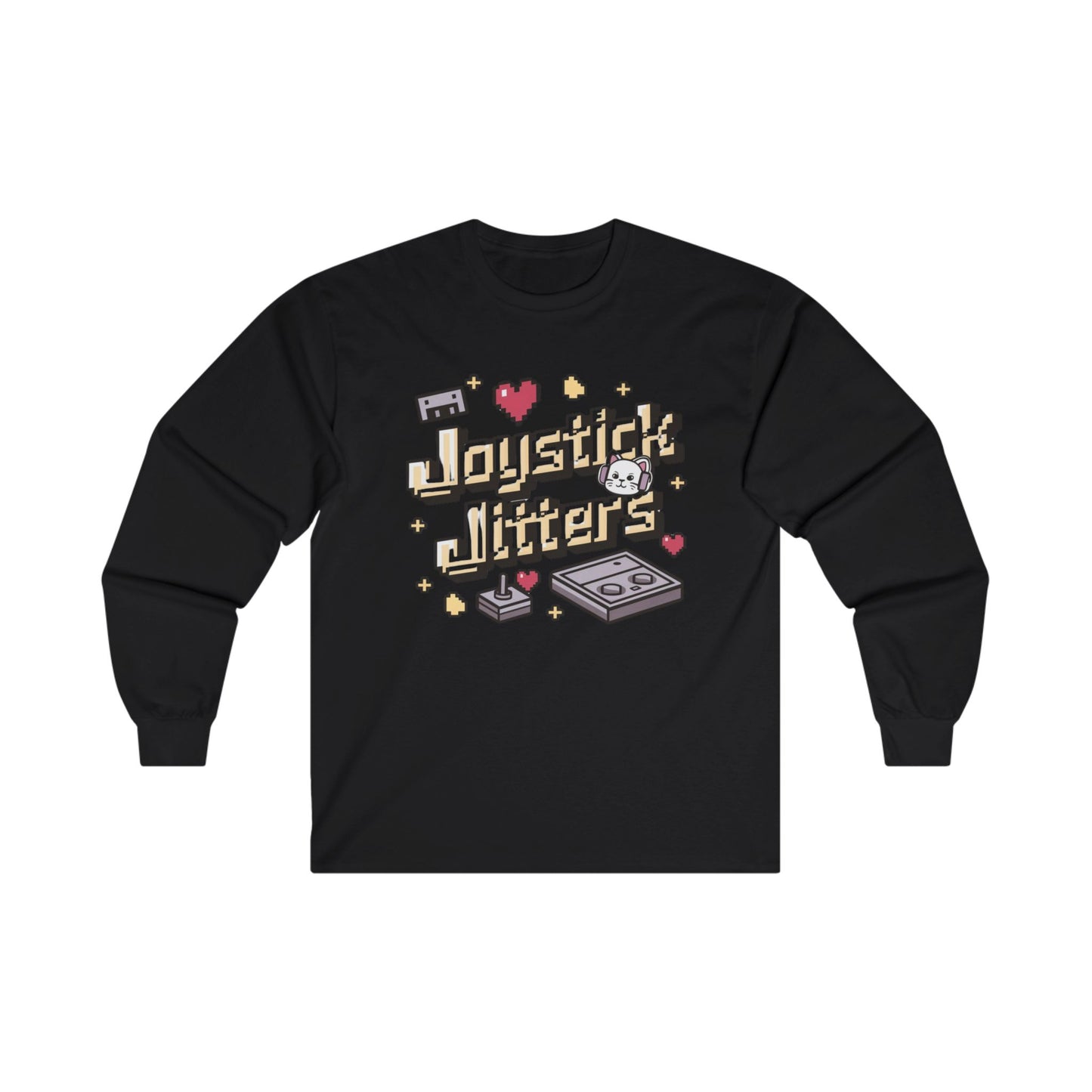 Joystick Jitters Vintage Retro Video Games Cotton Long Sleeve Tshirt