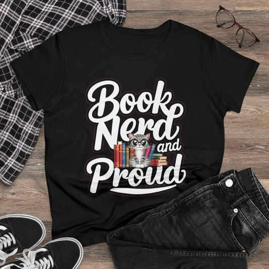 Women Tees Book Nerd Proud Book Lovers Shirts Tops Short Sleeve Regular Fit Cottagecore Funny Cat T-Shirt