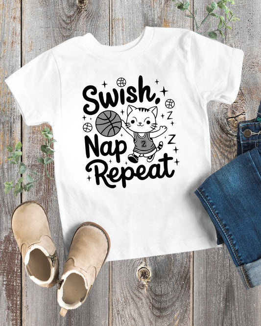 Swish Nap Repeat Toddler Cotton Kids T-Shirt