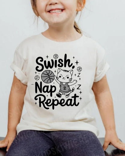 Swish Nap Repeat Toddler Cotton Kids T-Shirt