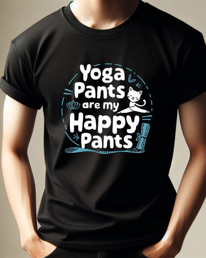 Yoga Pants Are Happy Pants Cotton Tshirt