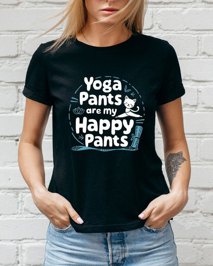 Yoga Pants Are Happy Pants Cotton Tshirt