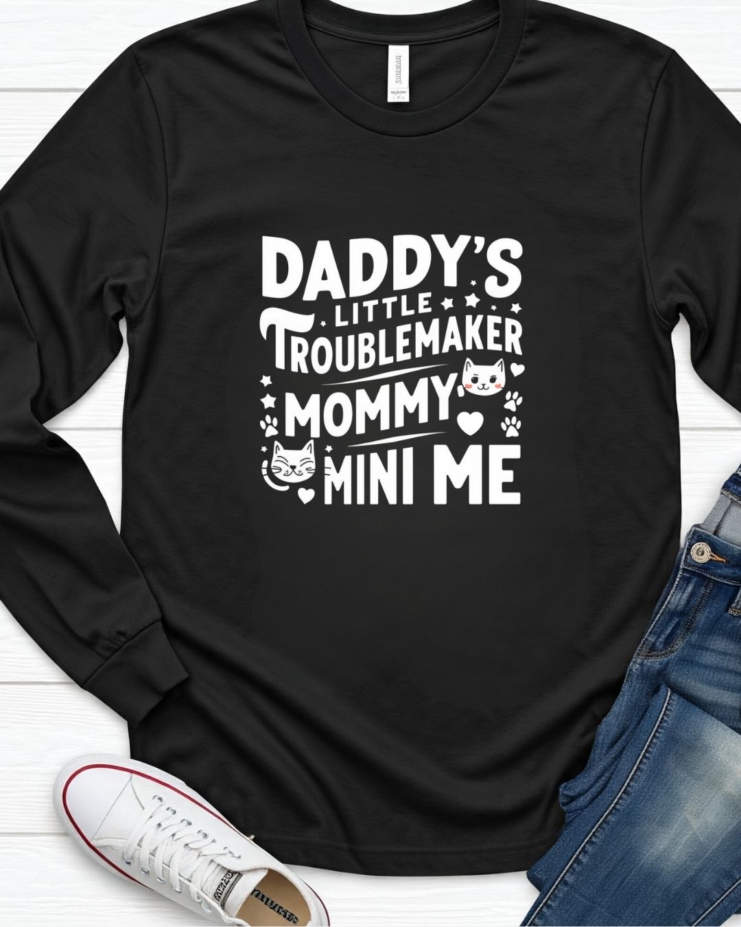 Daddy Little Troublemaker Cotton Long Sleeve Tshirt