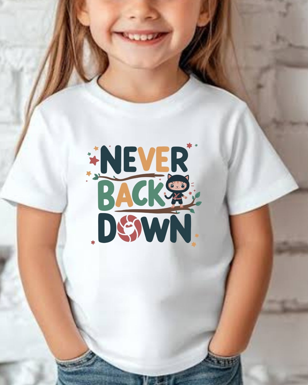 Never Back Down Shirts Toddler Cotton T-Shirts