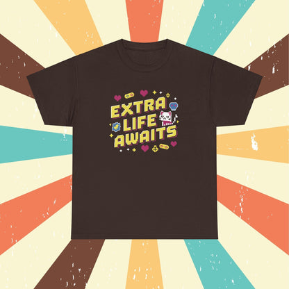 Extra Life Await Retro Cotton Tshirts