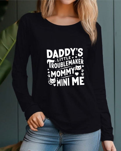 Daddy Little Troublemaker Cotton Long Sleeve Tshirt