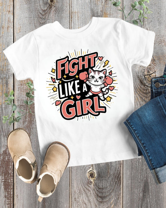 Fight Like Girl Toddler Cotton T-Shirts