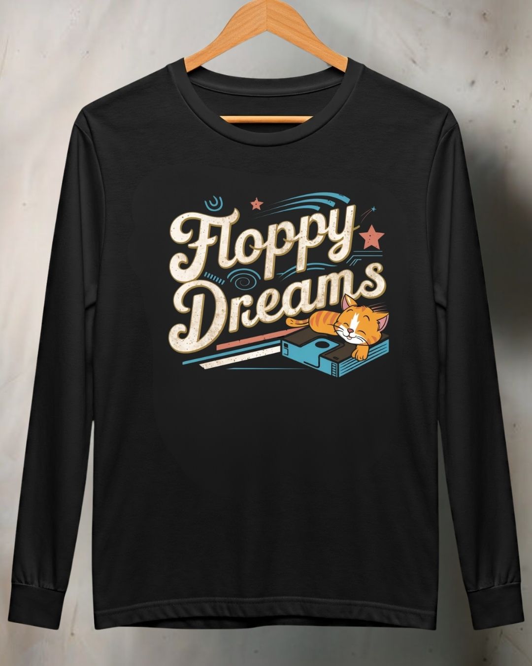 Floppy Dream Vintage Retro Video Games Cotton Long Sleeve Tshirt