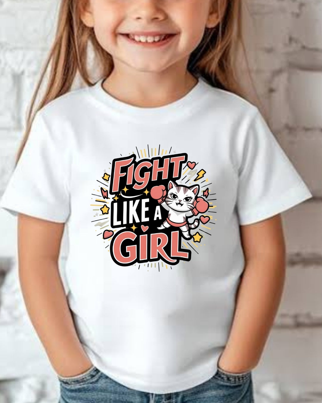 Fight Like Girl Toddler Cotton T-Shirts