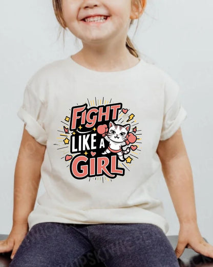 Fight Like Girl Toddler Cotton T-Shirts