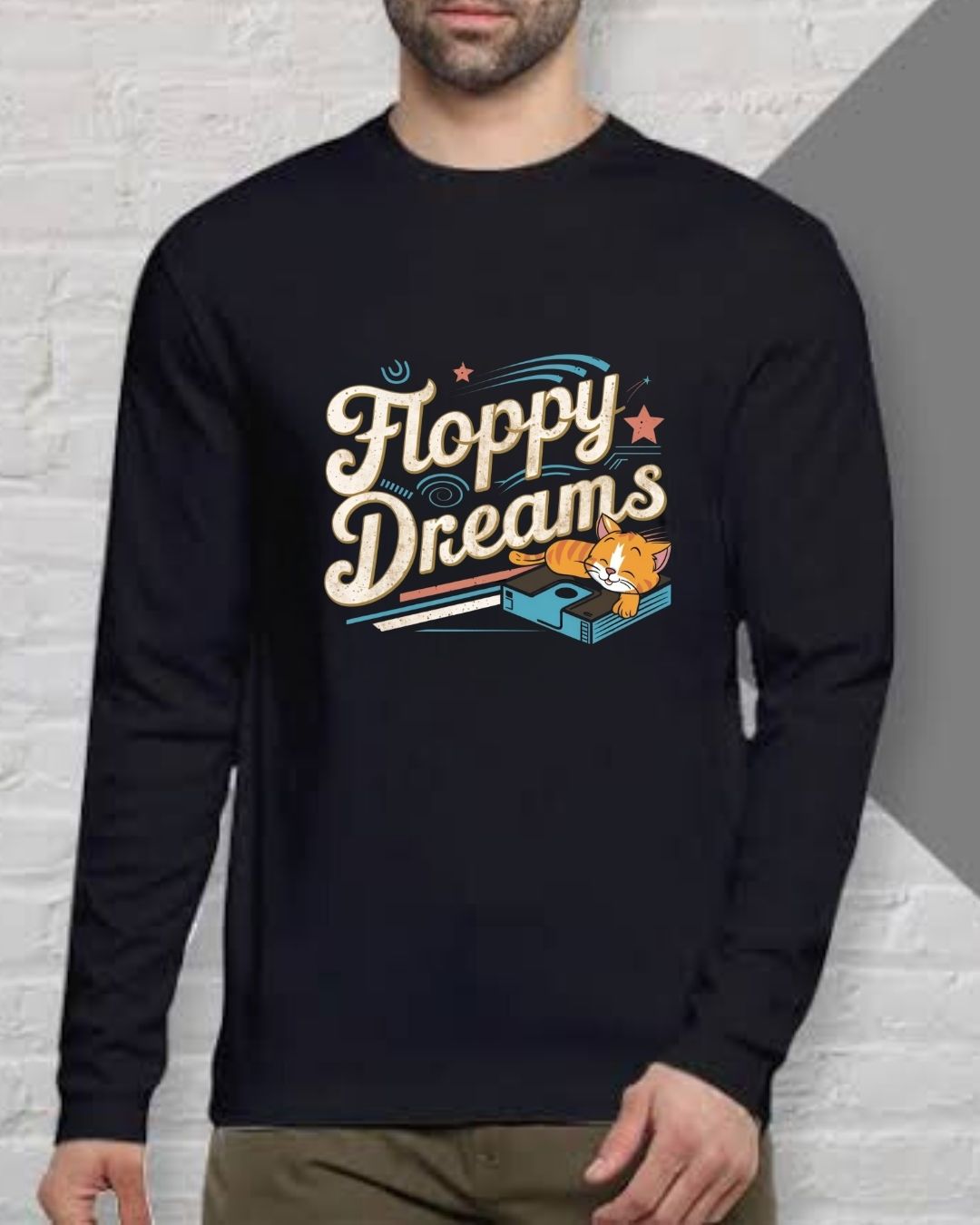 Floppy Dream Vintage Retro Video Games Cotton Long Sleeve Tshirt