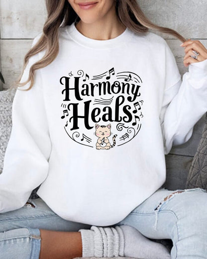 Harmony Heal Heavy Unisex Cotton Crewneck Sweatshirt