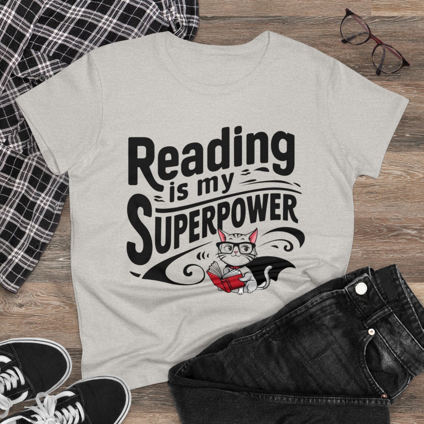 Reading Is My Superpower  Book Lovers Short Sleeve Regular Fit Cotton T-Shirt