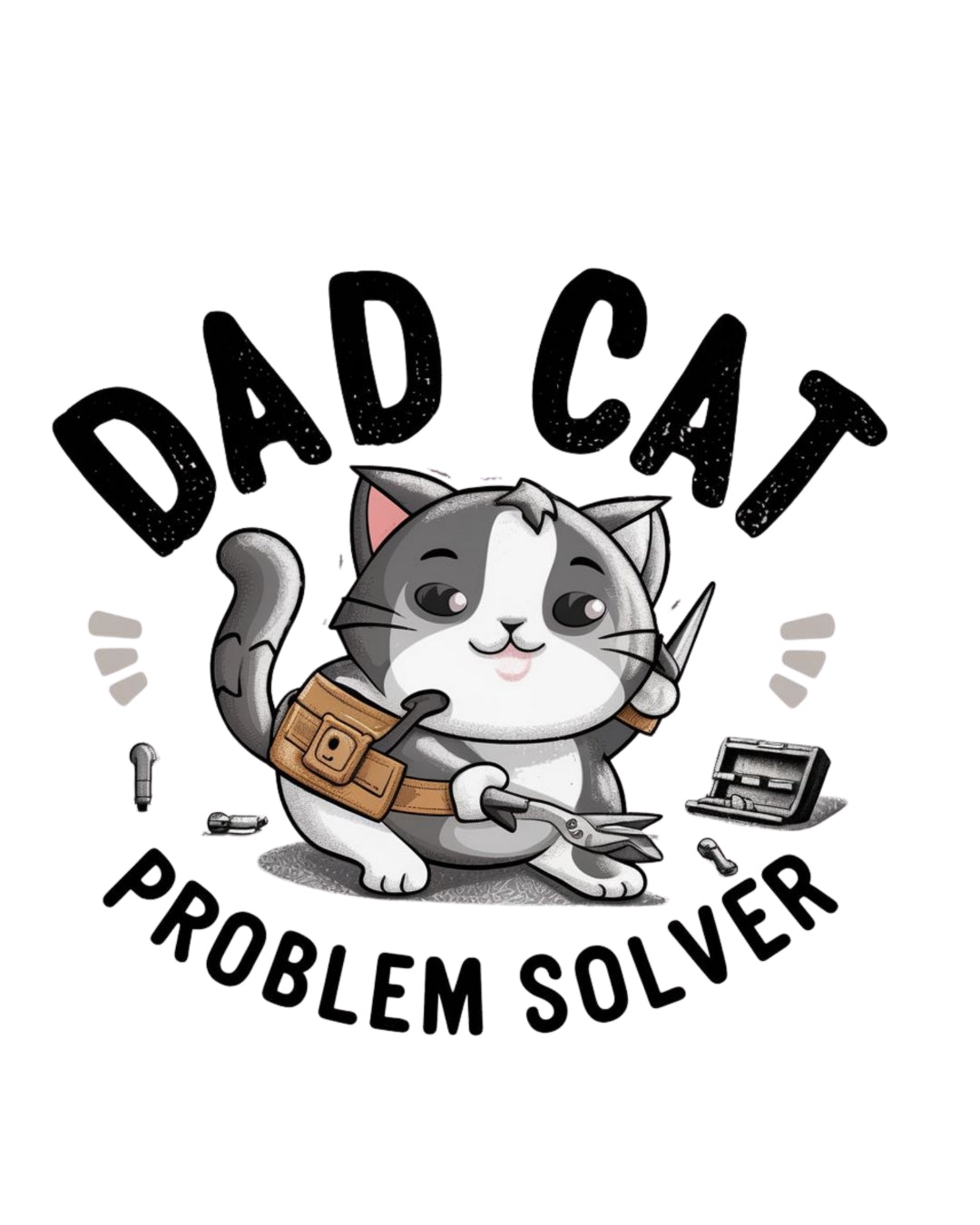 Dad Cat Problems Solver Cotton T-Shirt