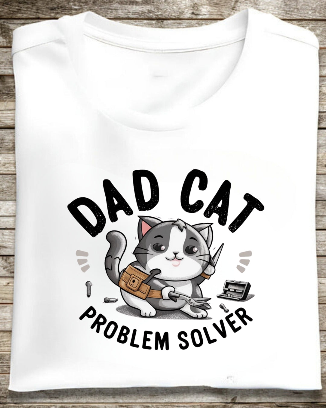 Dad Cat Problems Solver Cotton T-Shirt